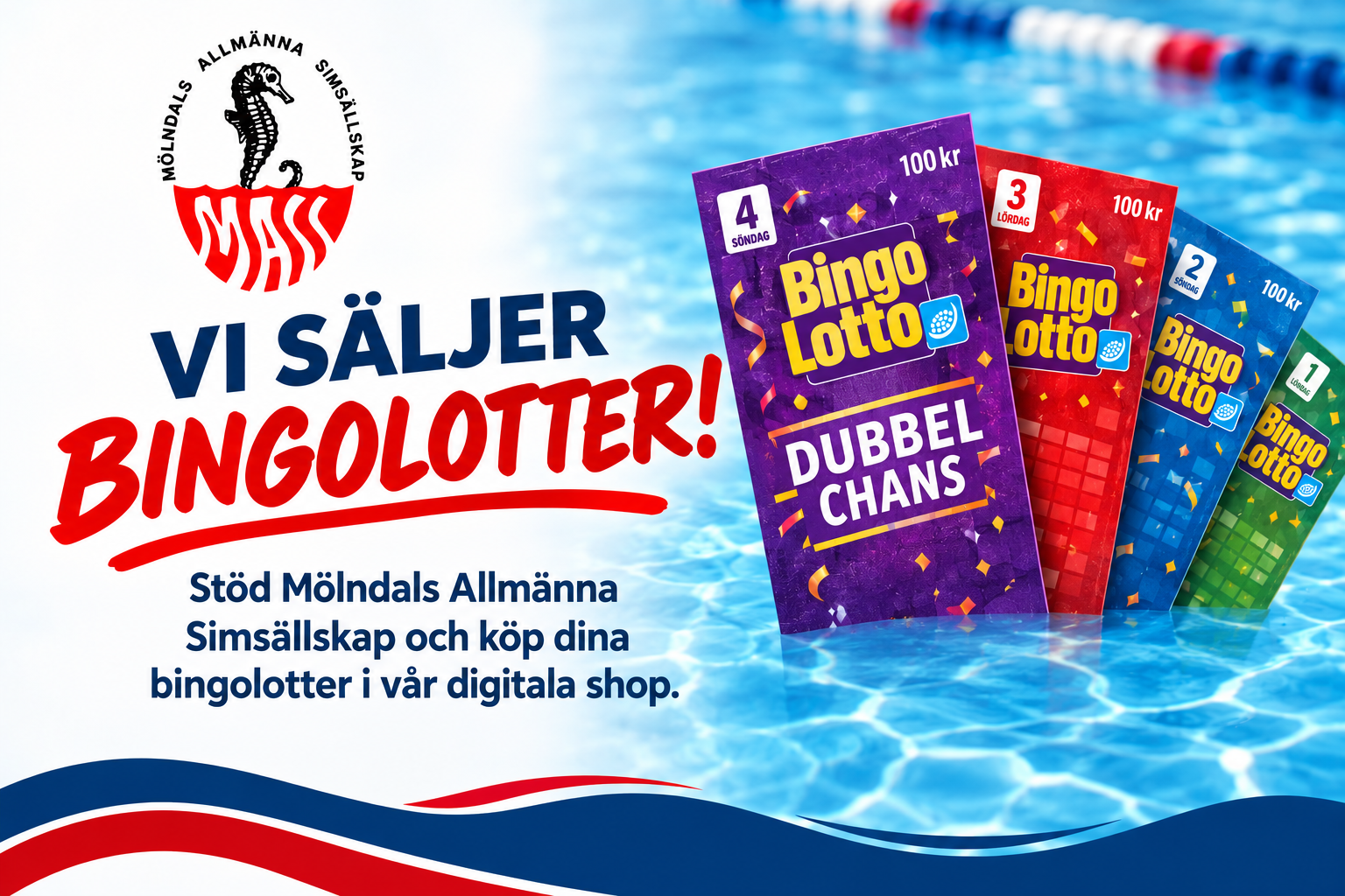 Sälj Bingolotter för Mölndals Simsällskap